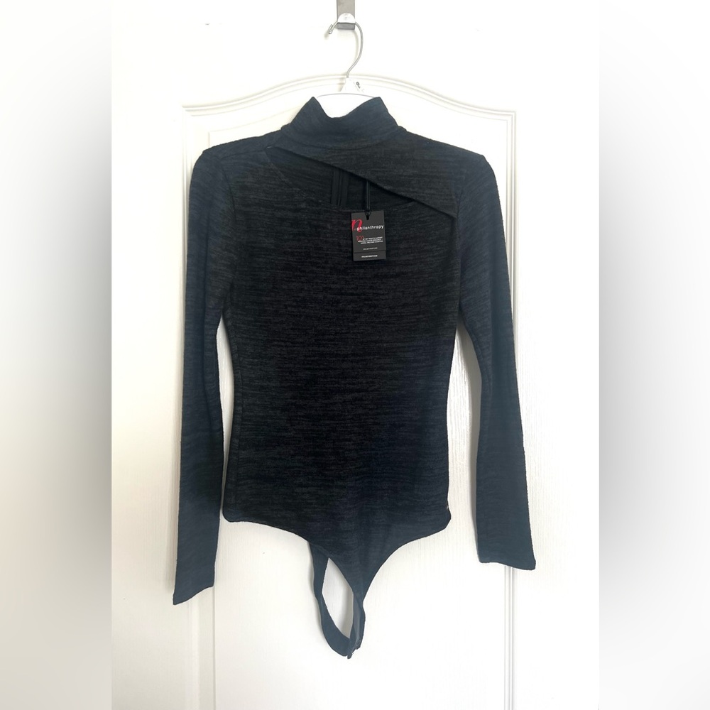 philanthropy Cutout Mock Turtleneck Bodysuit – Size M